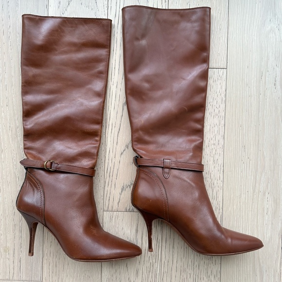 Ralph Lauren Brown Real Leather Boots Lined with Suede - Picture 2 of 5